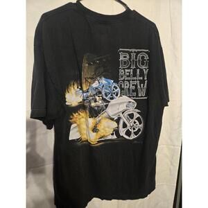 Big Belly Crew American Made Crew Men Graphic Biker T-Shirt Black Size XL